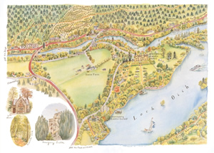 Sketch map of hotel grounds